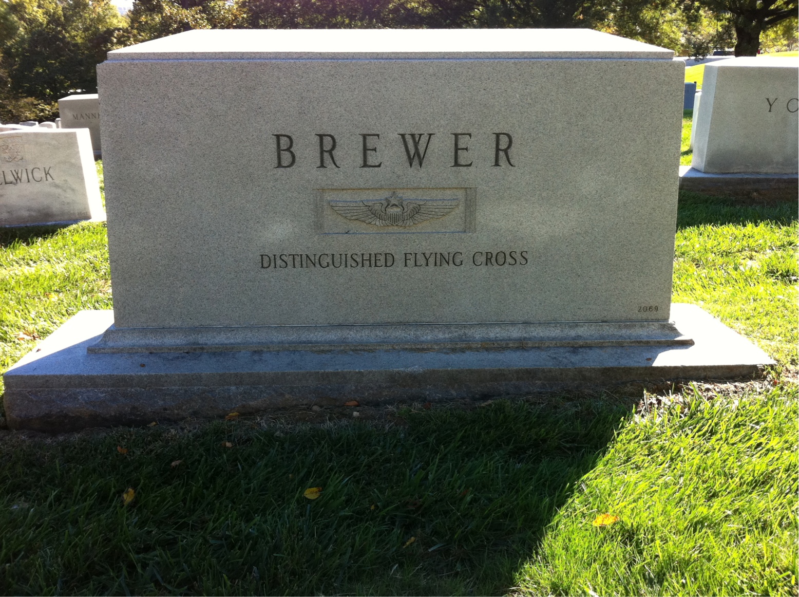 Back of headstone — James Brewer