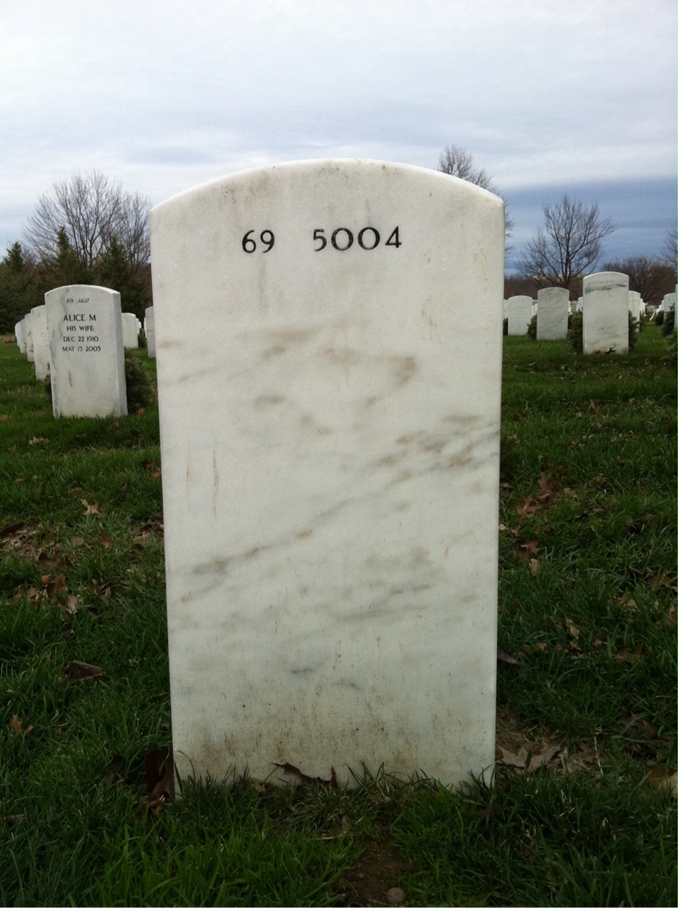 Back of headstone — Hobart Merritt