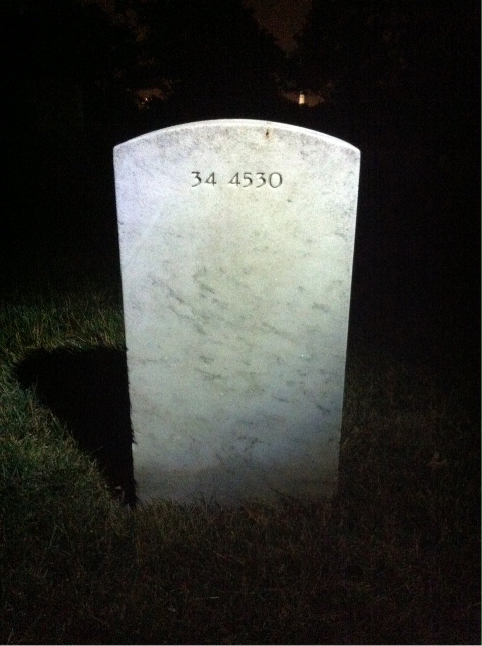 Back of headstone — John Cunningham