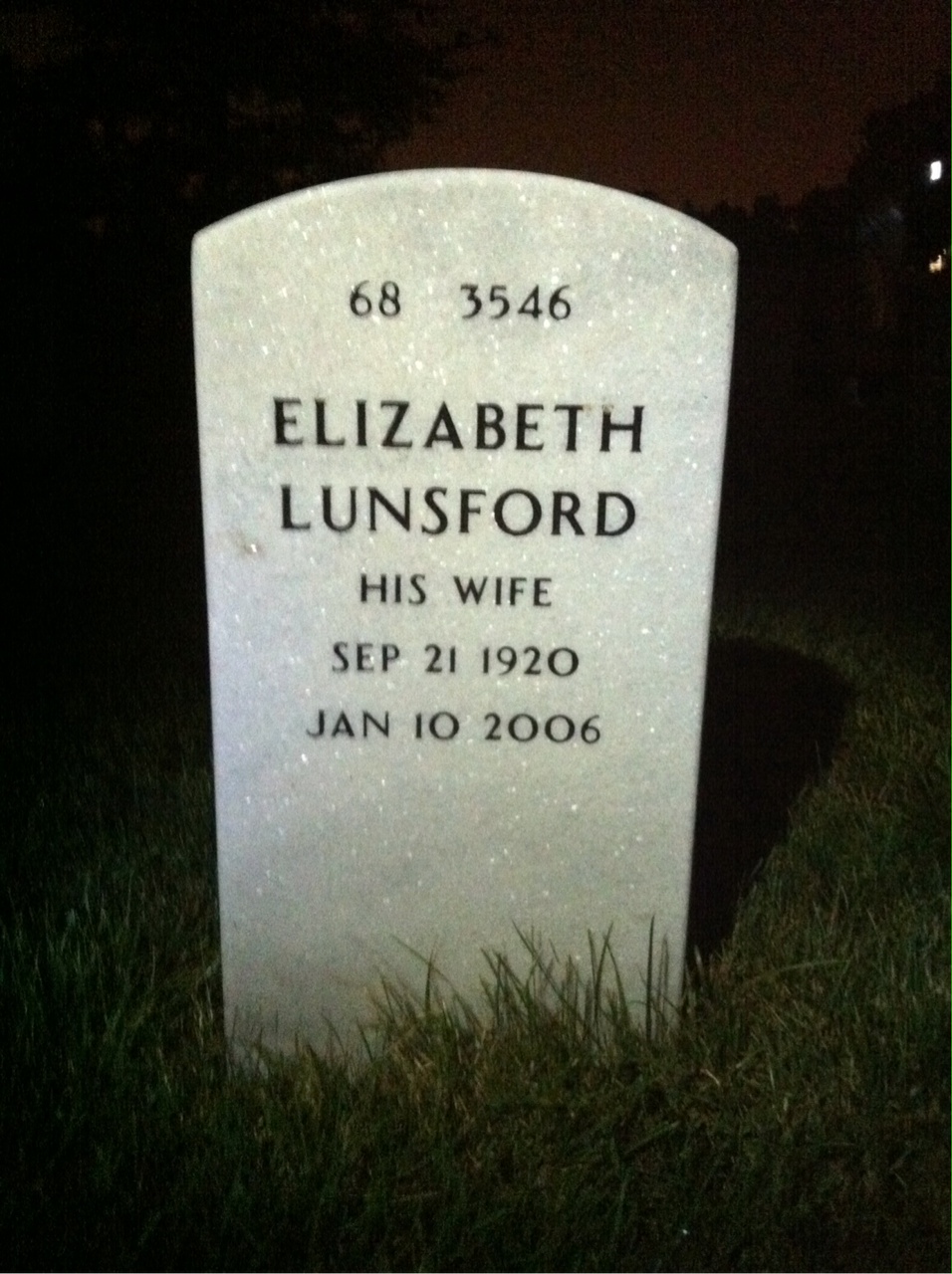 Back of headstone — Ralph Murray