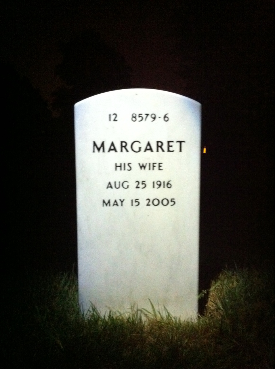 Back of headstone — Walter Zeh