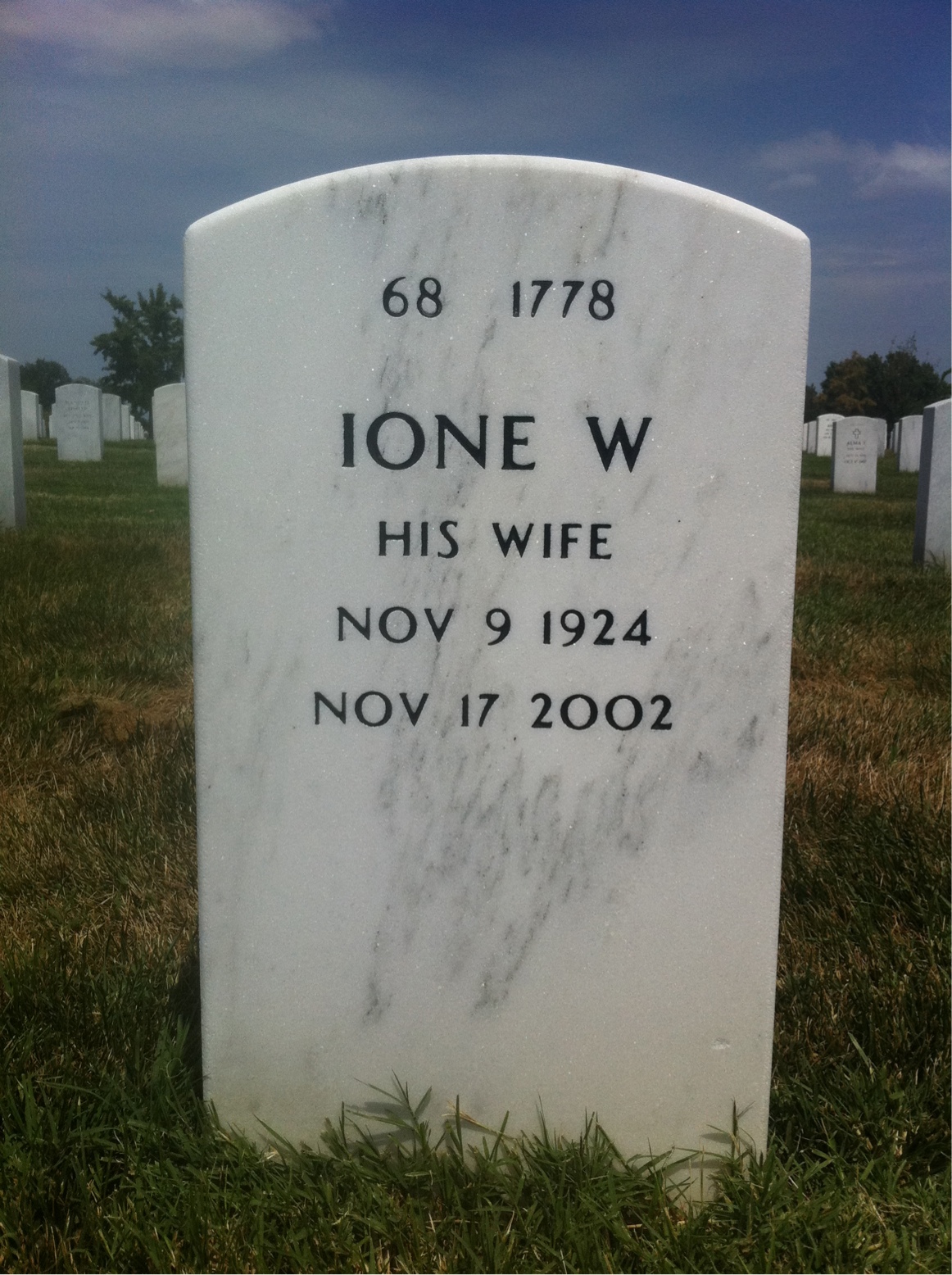 Back of headstone — James May