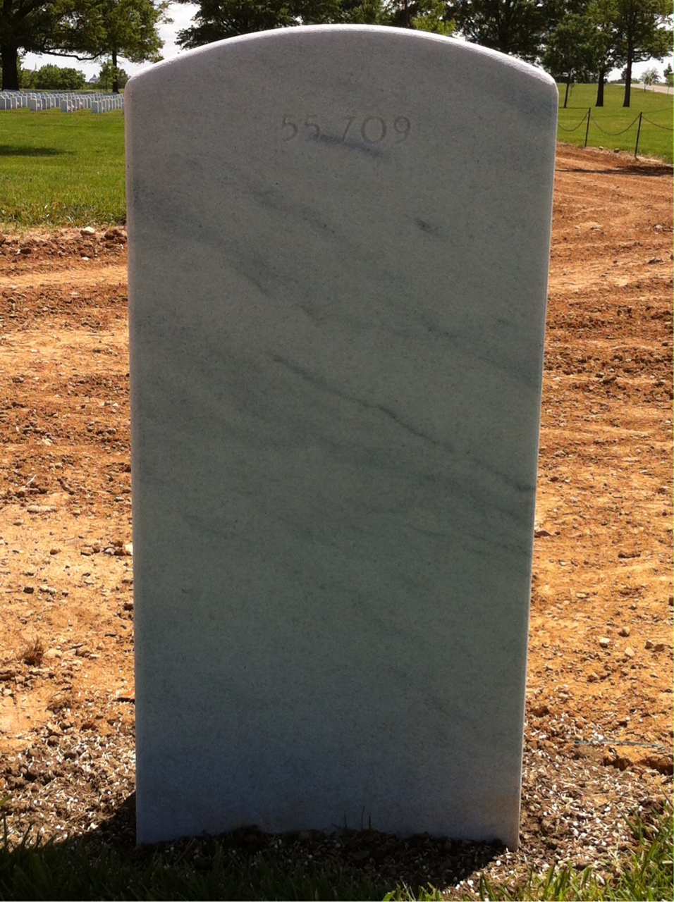 Back of headstone — Chalmers Archer