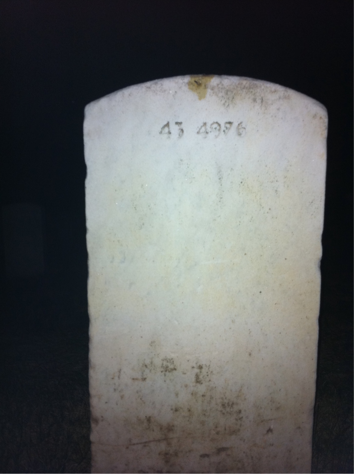 Back of headstone — Not Captured Ayala
