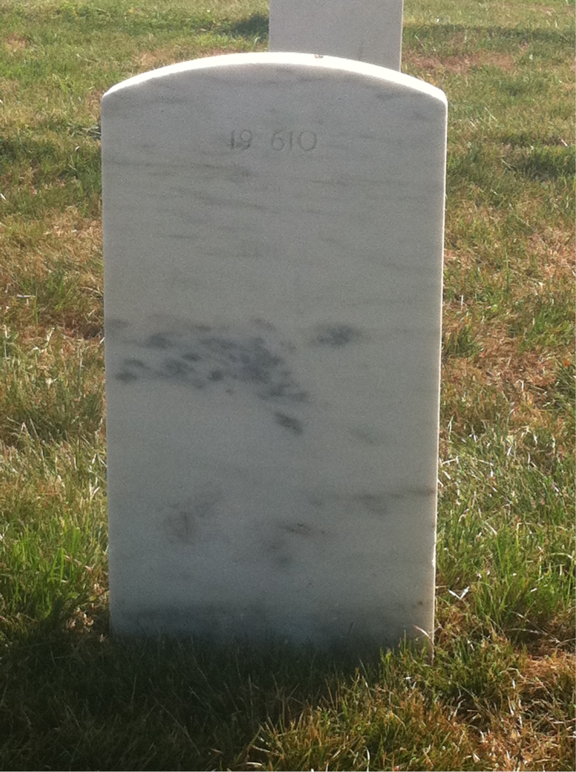 Back of headstone — Carter Bradford