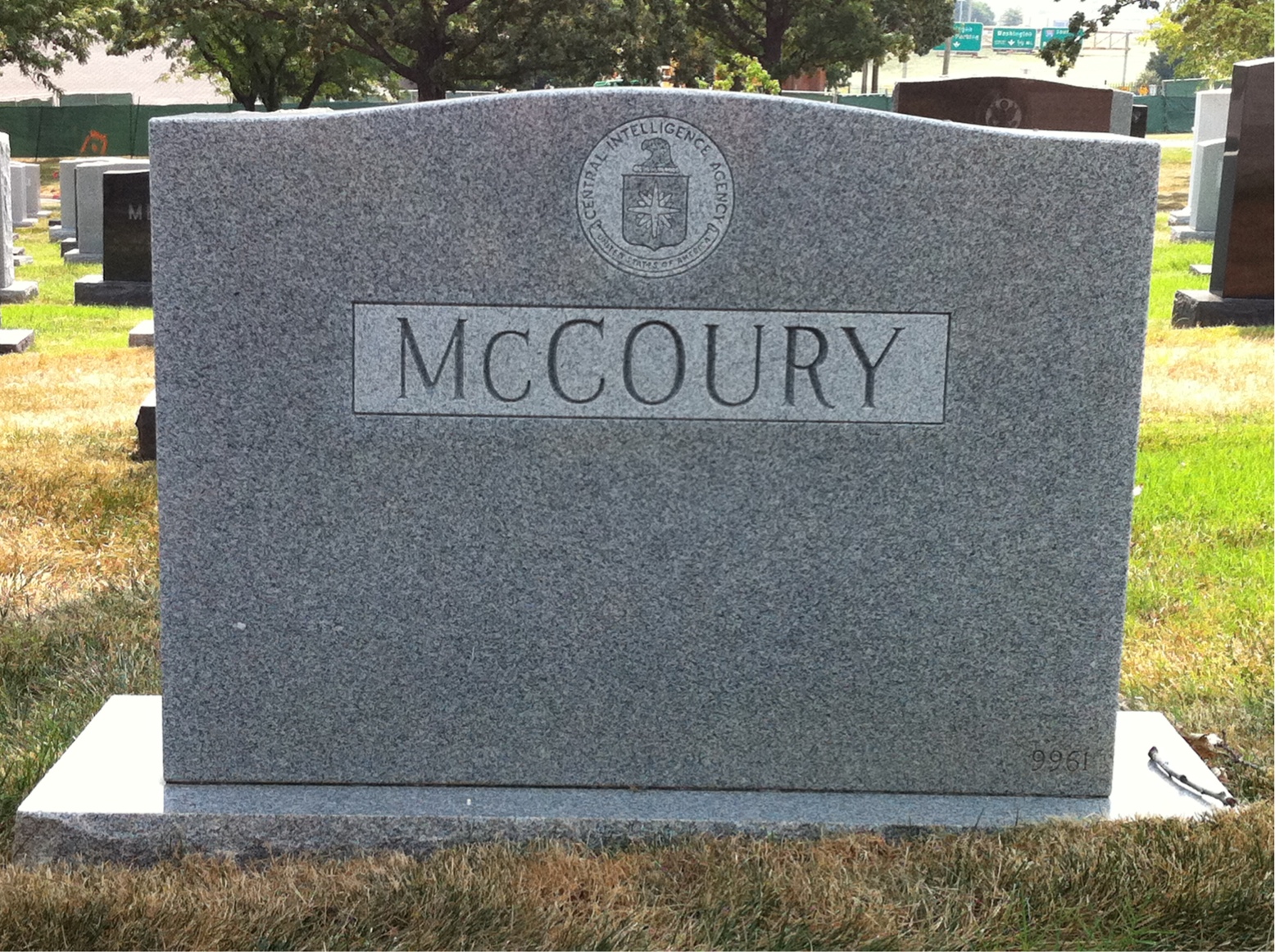 Back of headstone — Paul Mccoury
