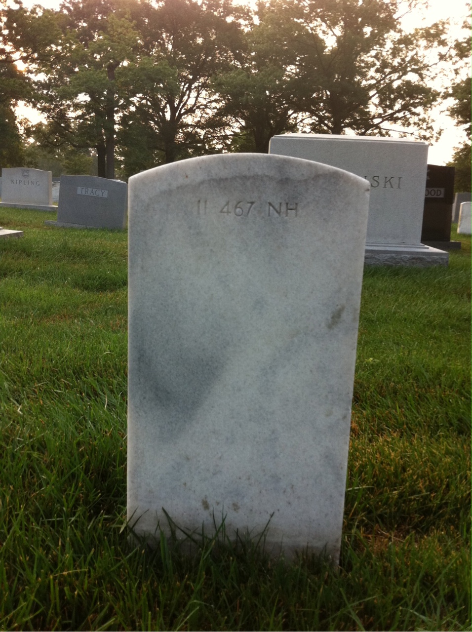 Back of headstone — John Cunningham