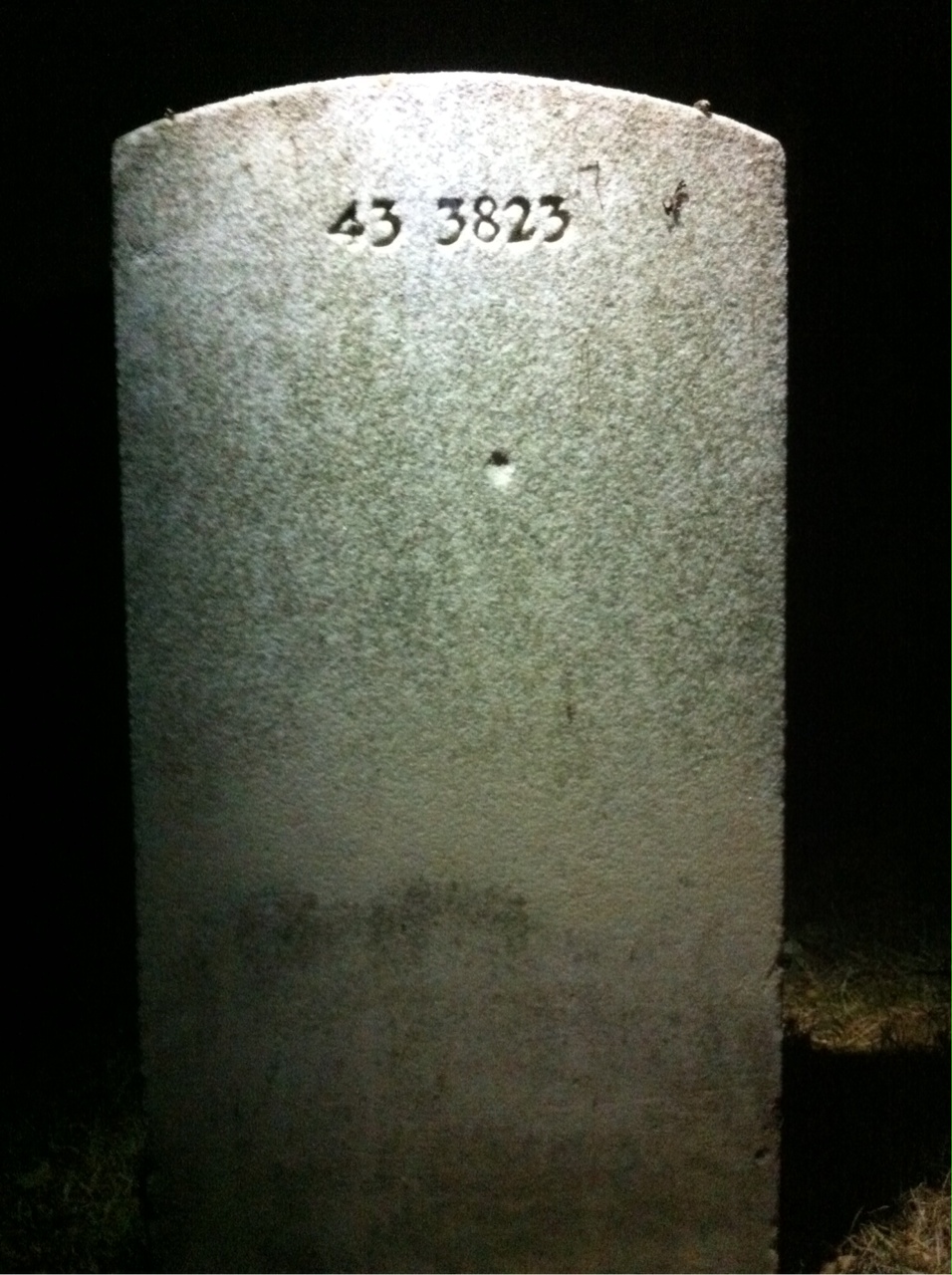 Back of headstone — William Miller
