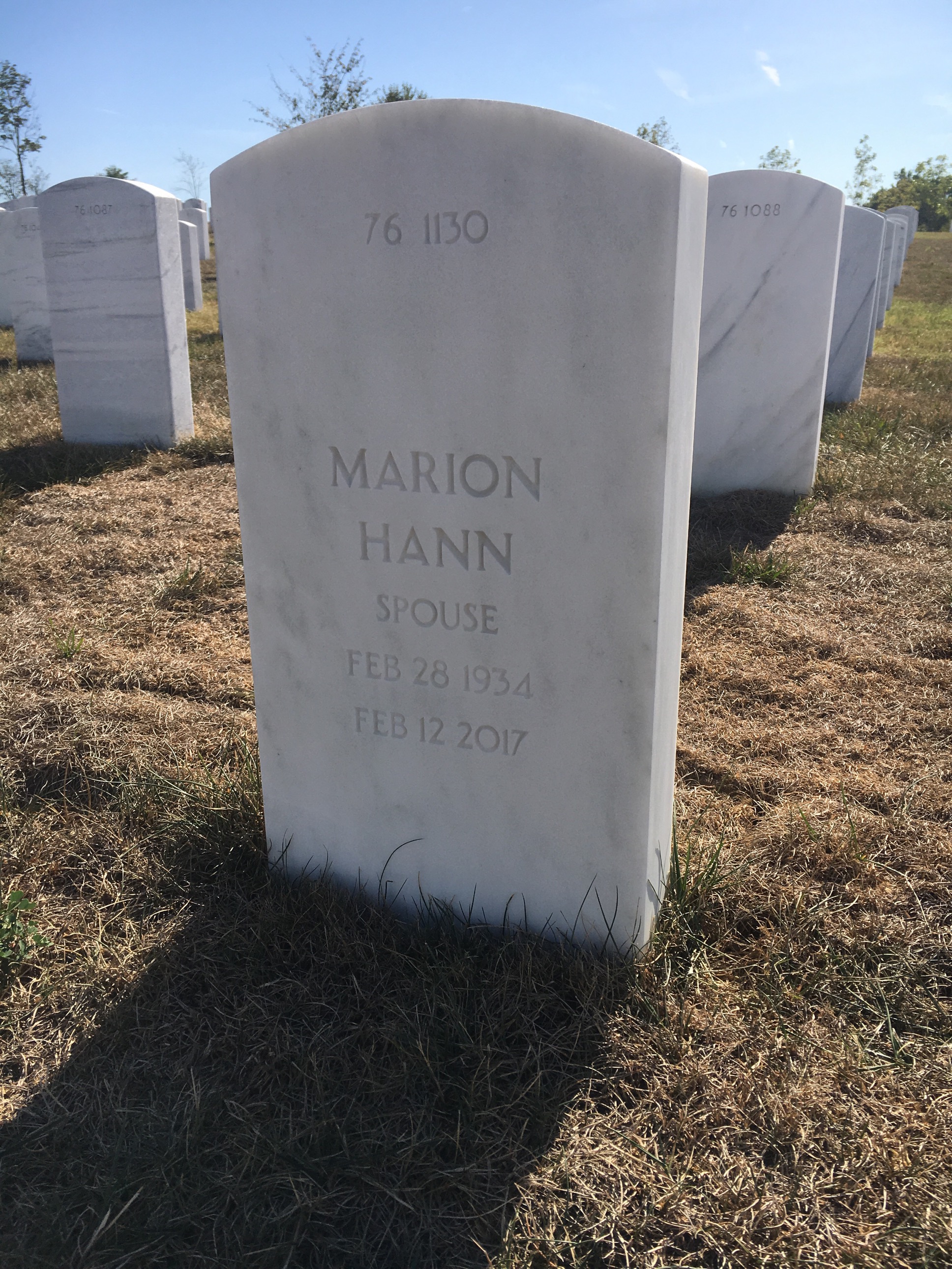 Back of headstone — Frank Myska