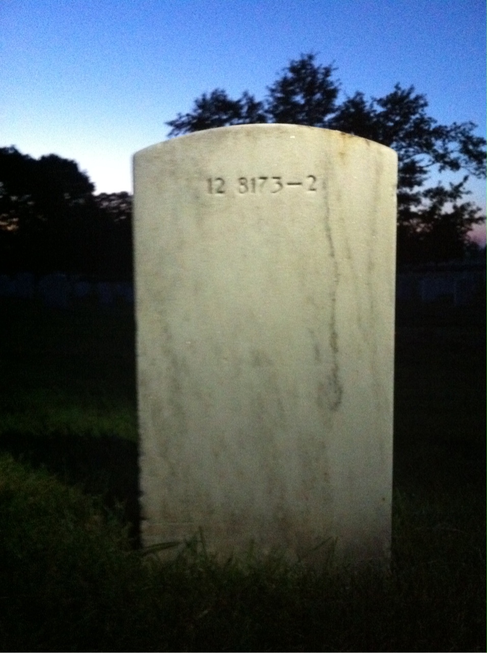 Back of headstone — James Balint