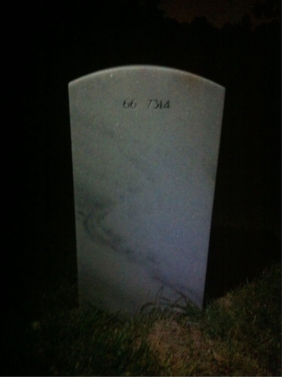 Back of headstone — William D Sellers