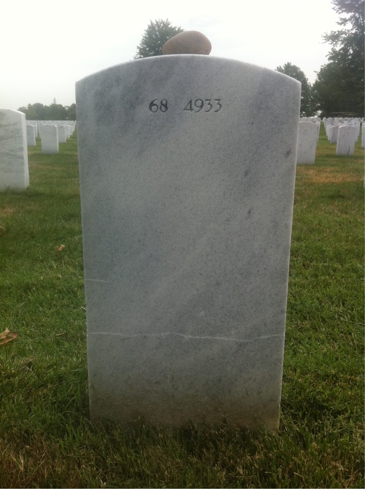 Back of headstone — Americus Mitchell