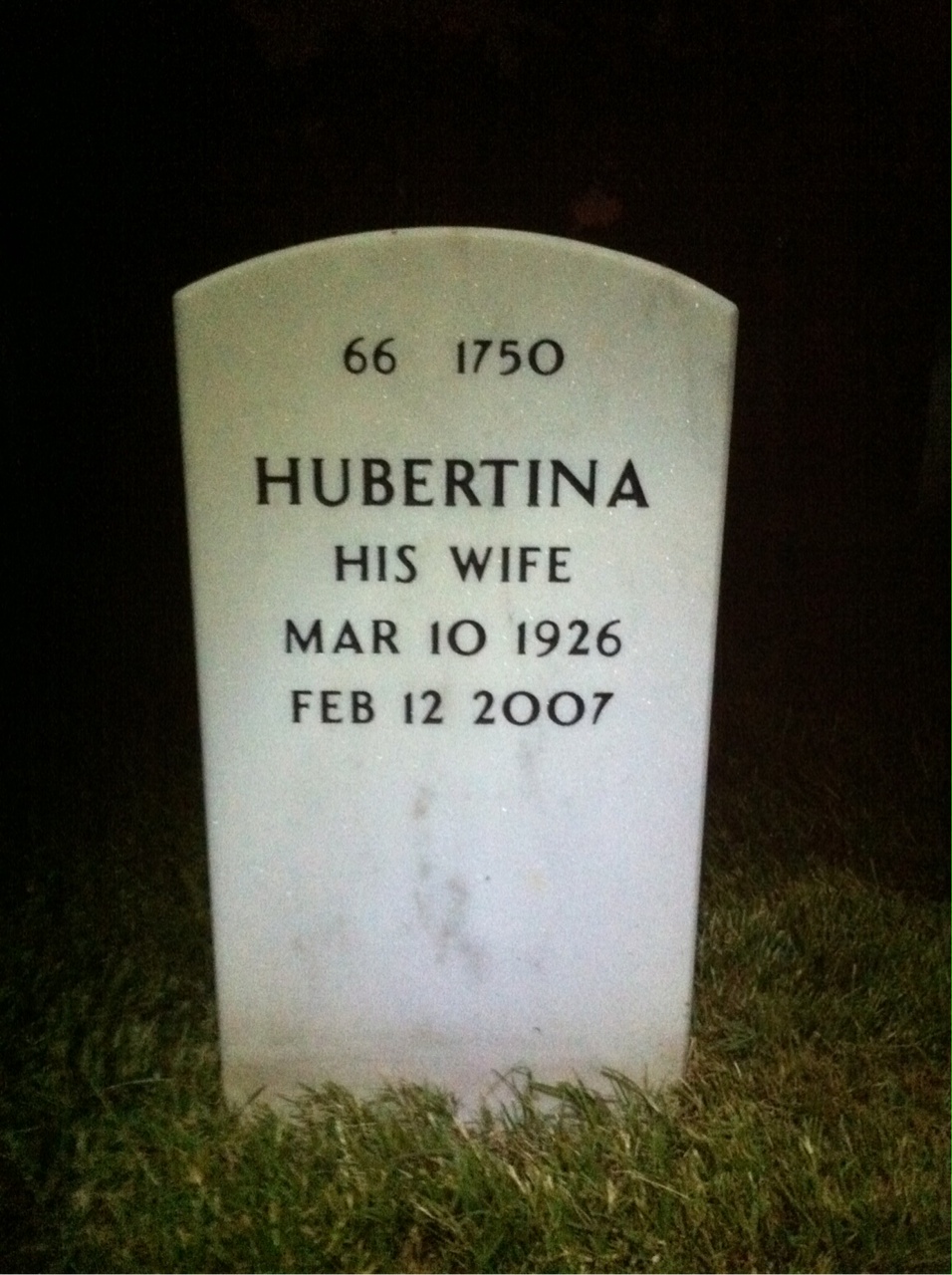Back of headstone — Henry Sanders