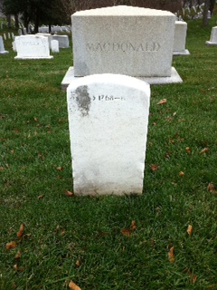 Back of headstone — Alfred Baker