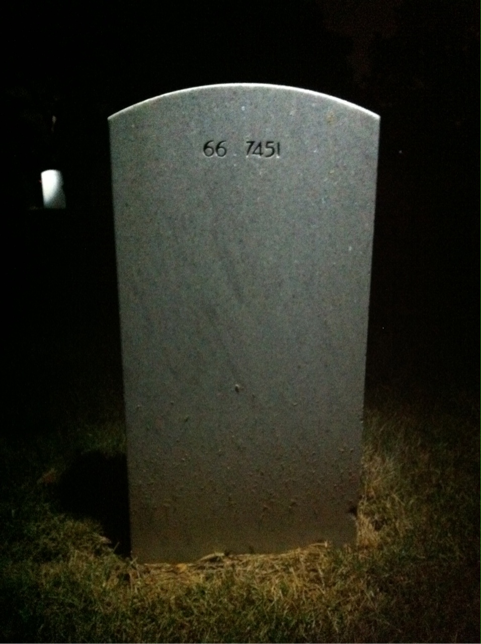 Back of headstone — Thomas Patrick White