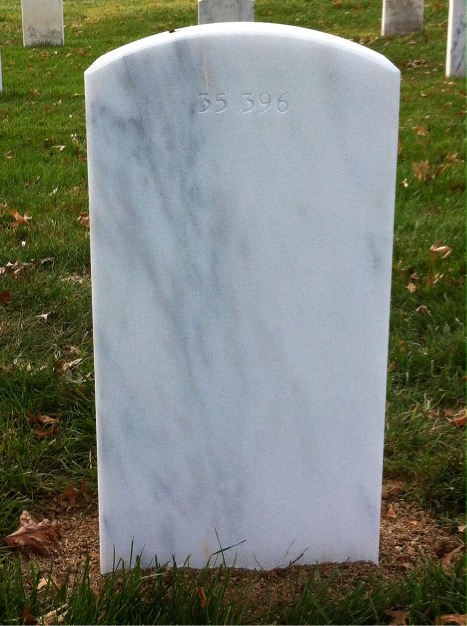 Back of headstone — David James Tibbetts