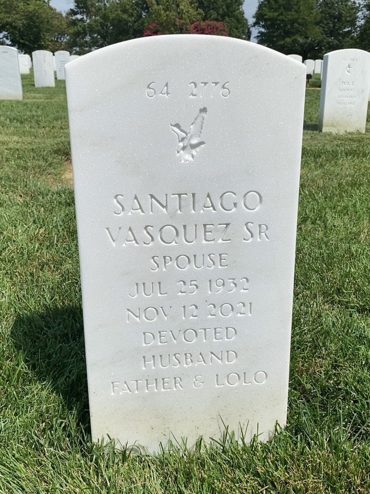 Back of headstone — Nora Vasquez