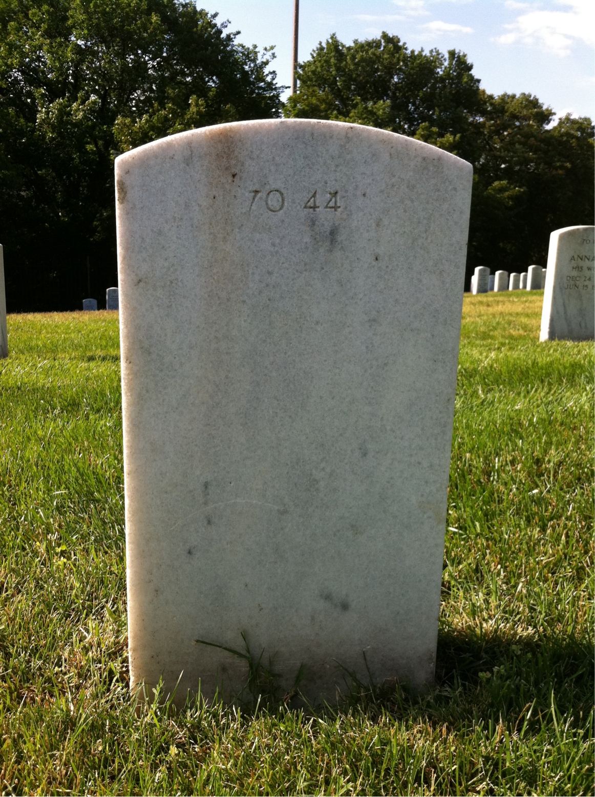 Back of headstone — Walter J Burakowski