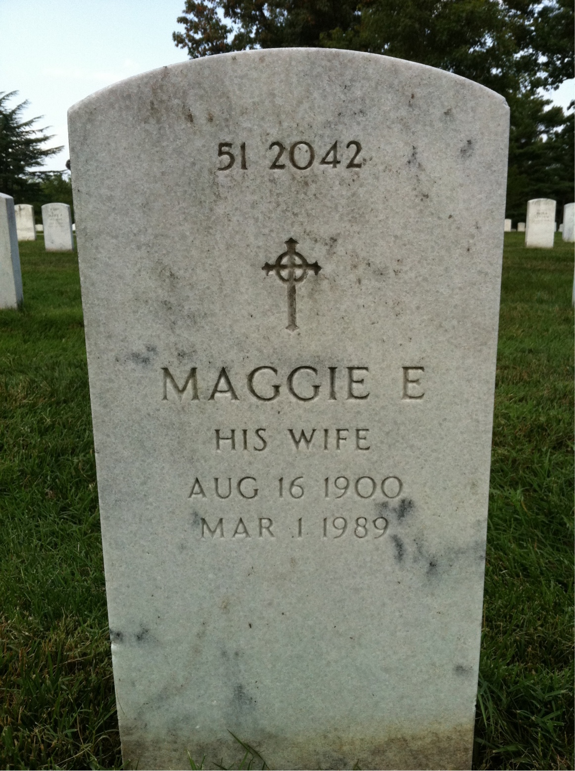 Back of headstone — William Mullins