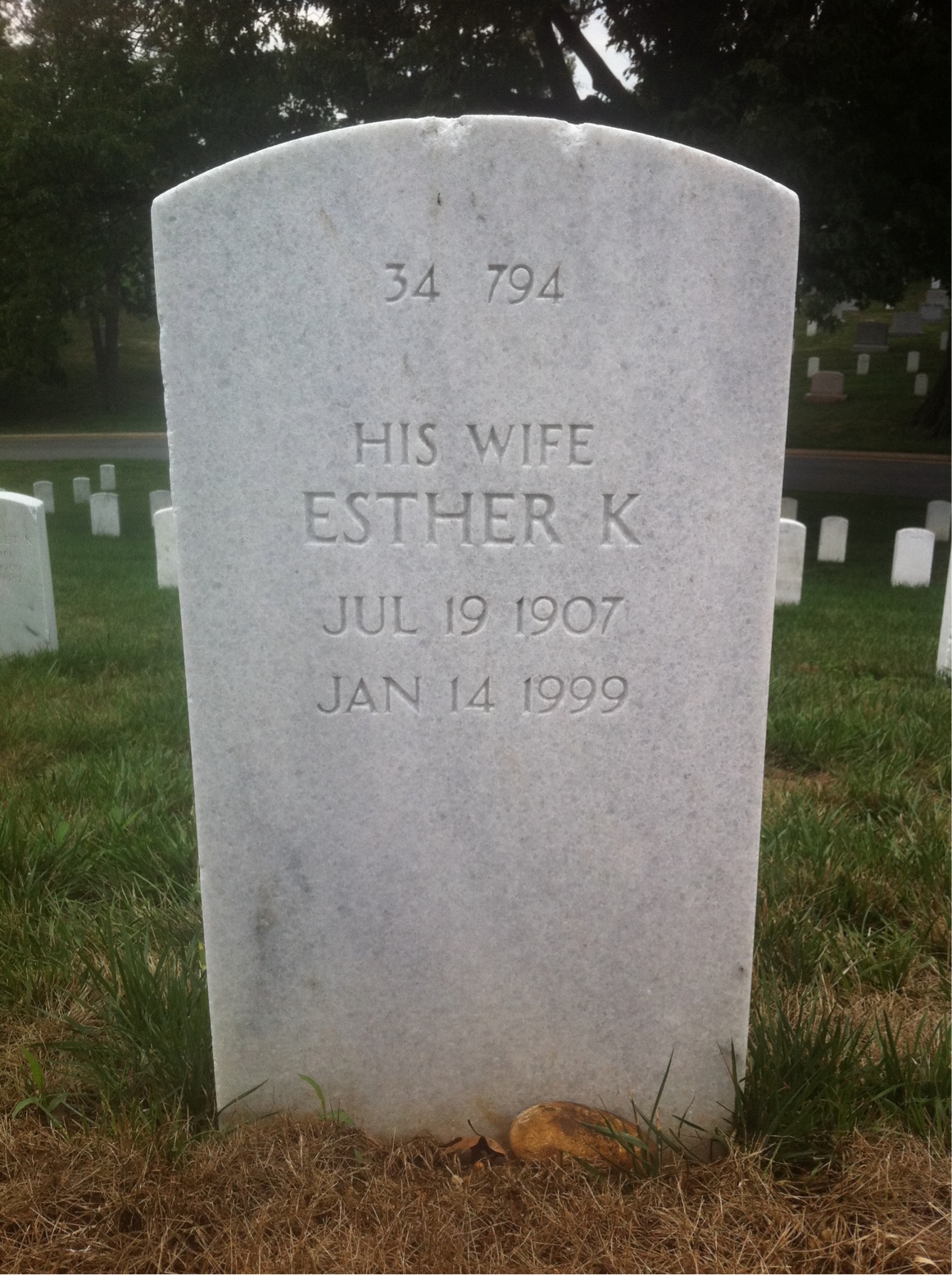 Back of headstone — John Moore