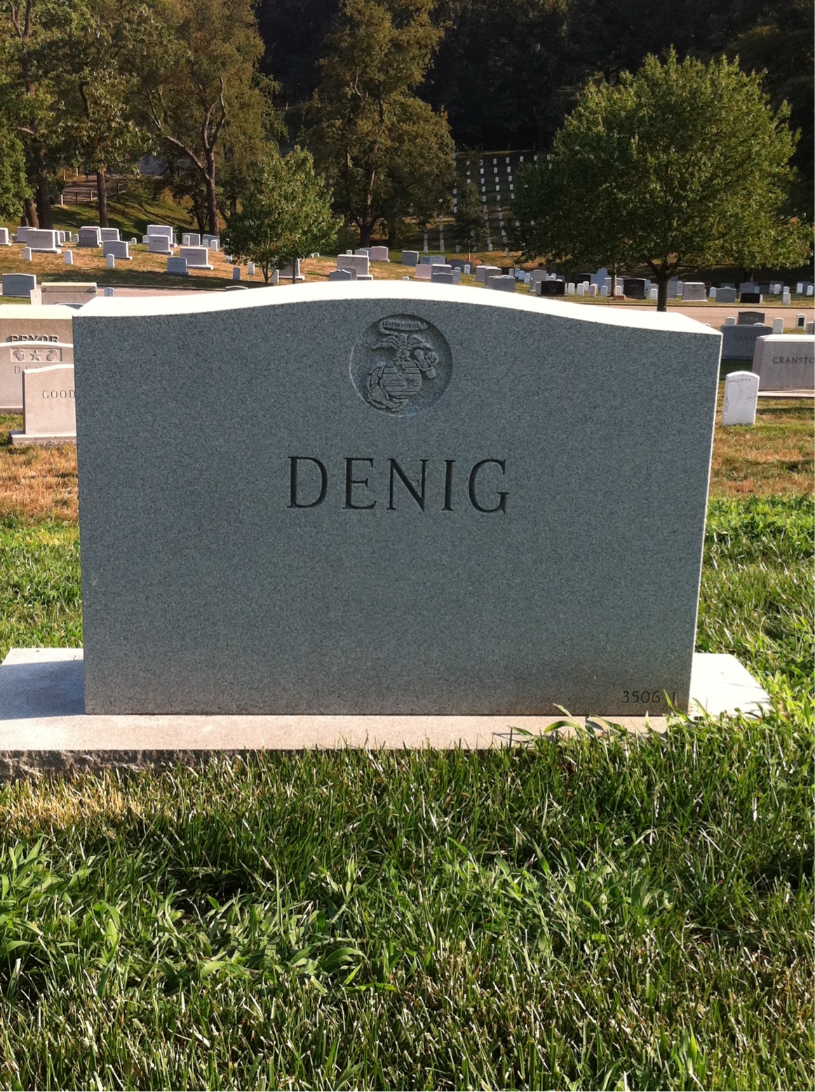 Back of headstone — Robert Denig