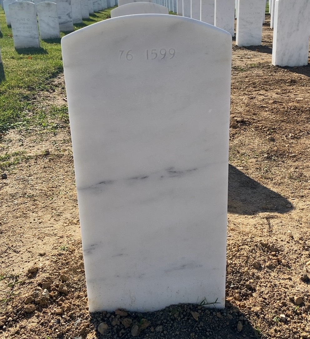 Back of headstone — Robert Baltrum