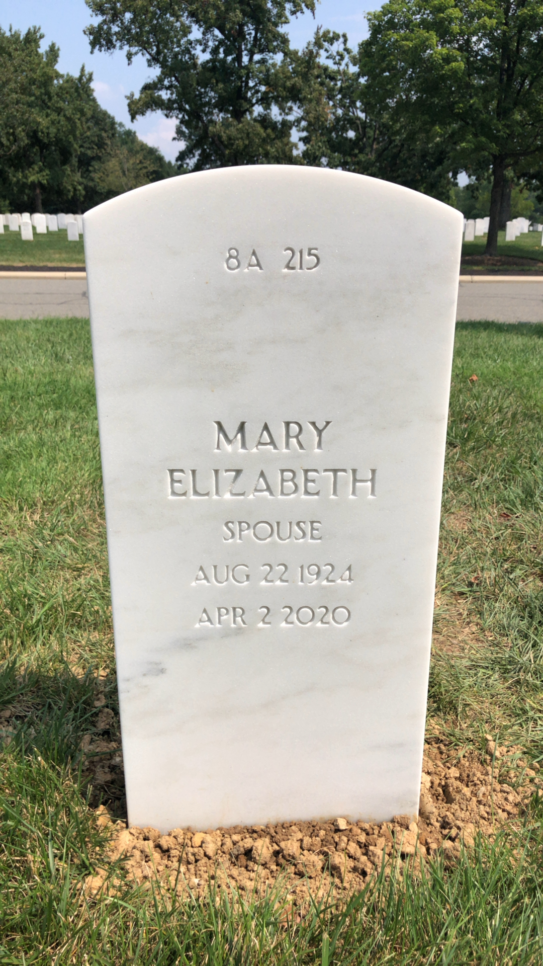 Back of headstone — Frank Angevine