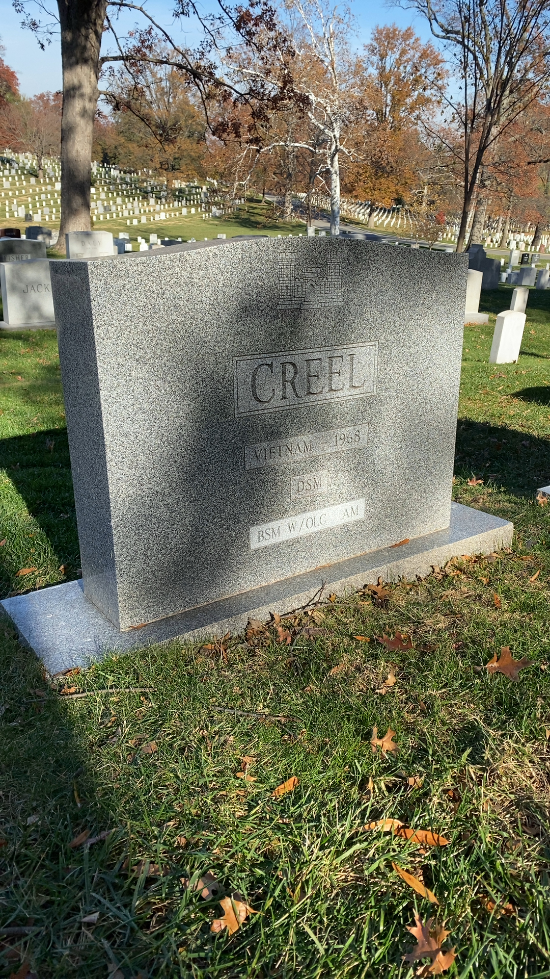 Back of headstone — Tilford Cameron Creel