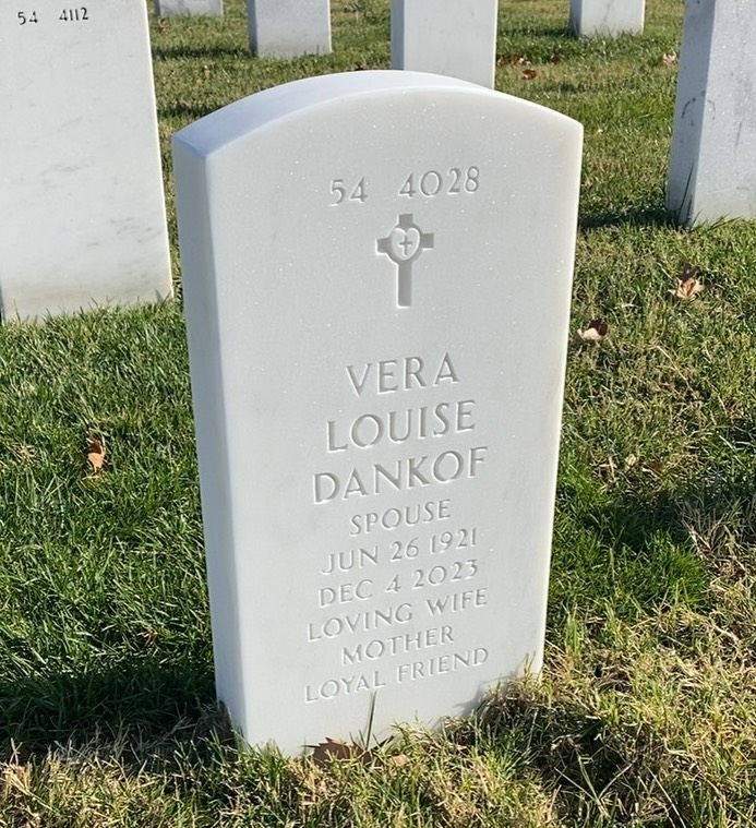 Back of headstone — Karl Dankof