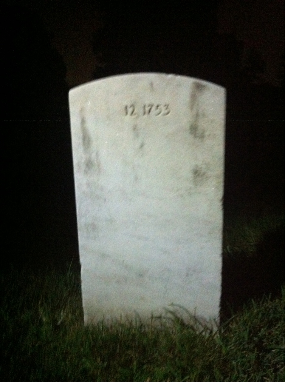 Back of headstone — Earnest Cox