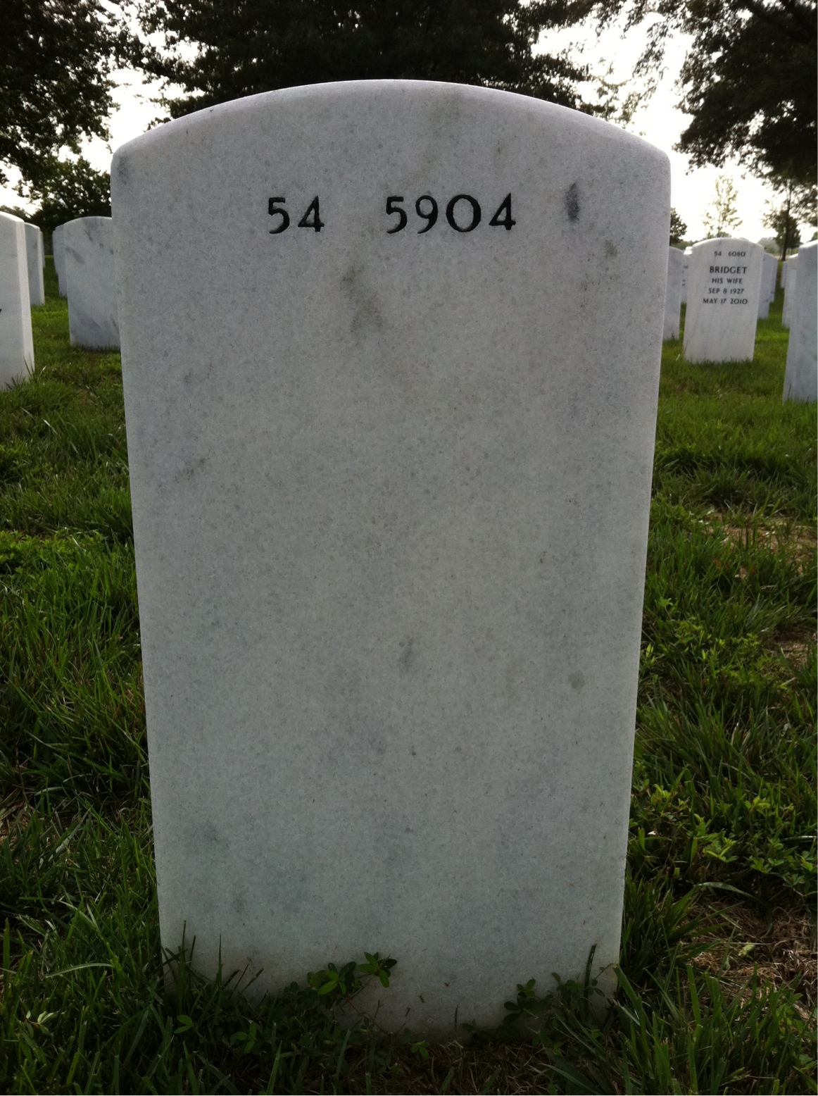 Back of headstone — James Berry