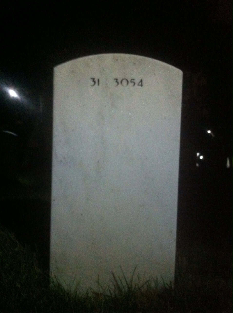 Back of headstone — Jesse Hall