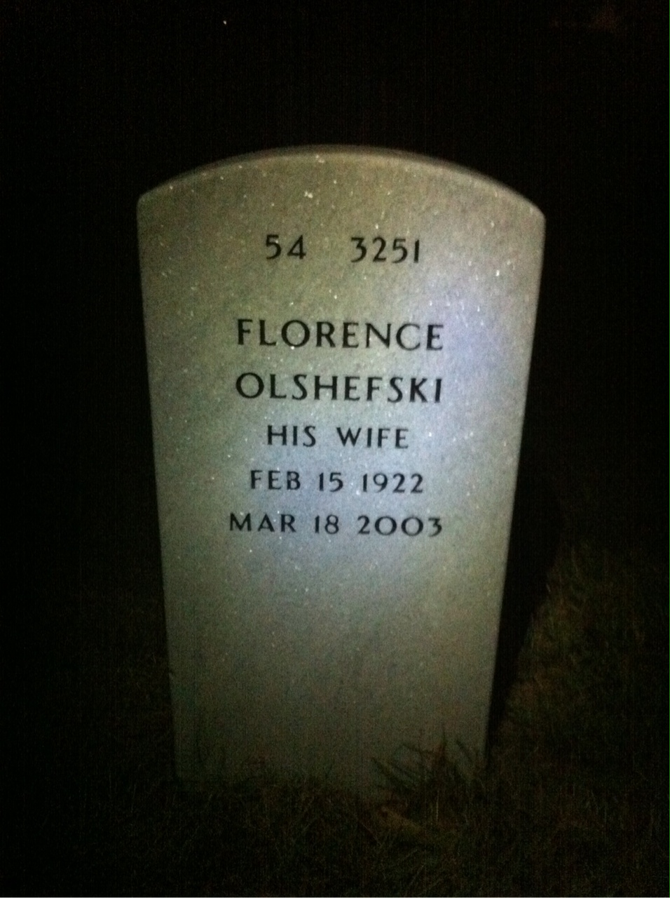Back of headstone — Frank Brosnan