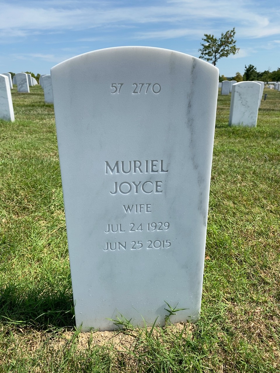 Back of headstone — Victor D Hunter