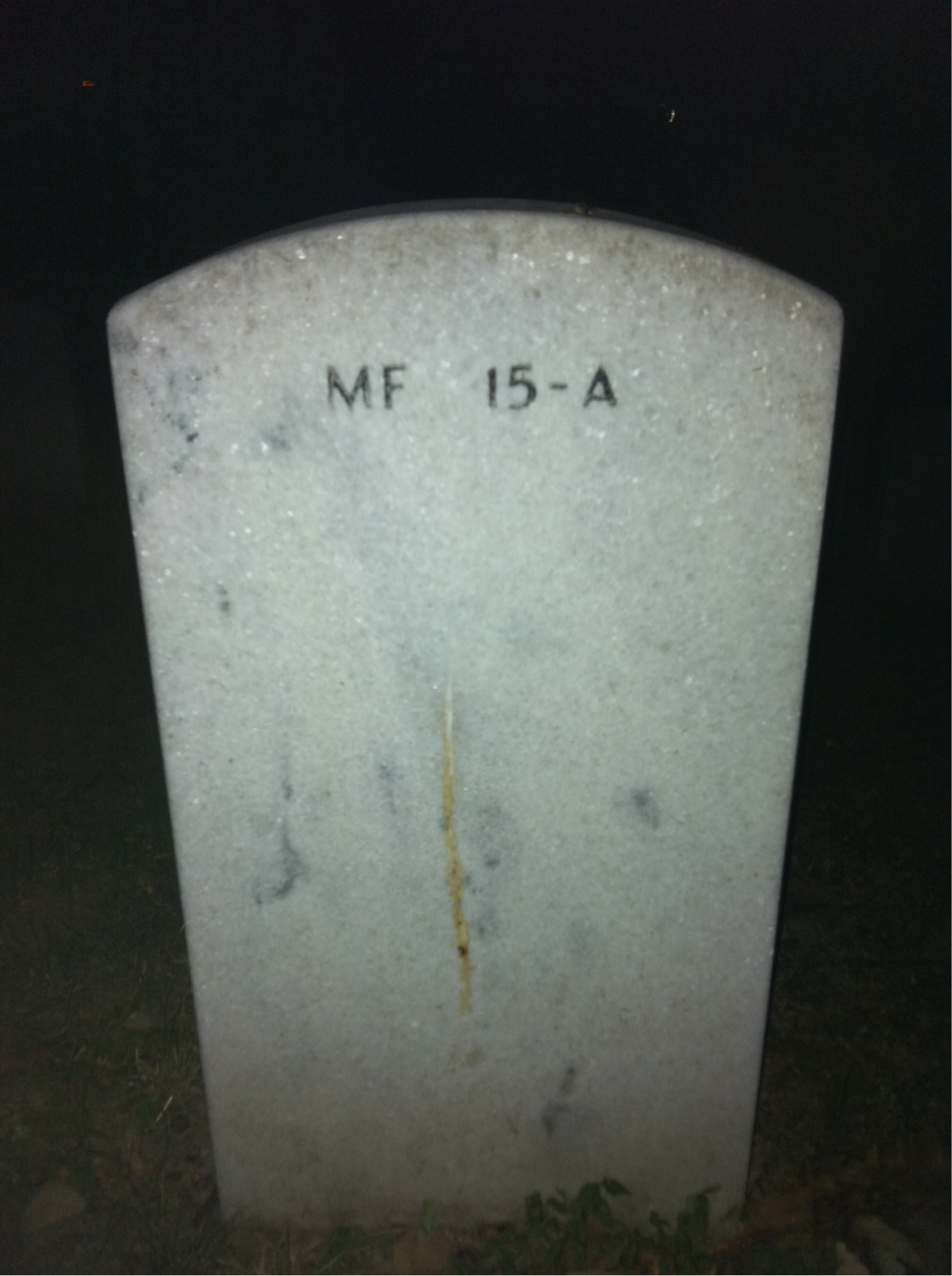 Back of headstone — Arthur Noble