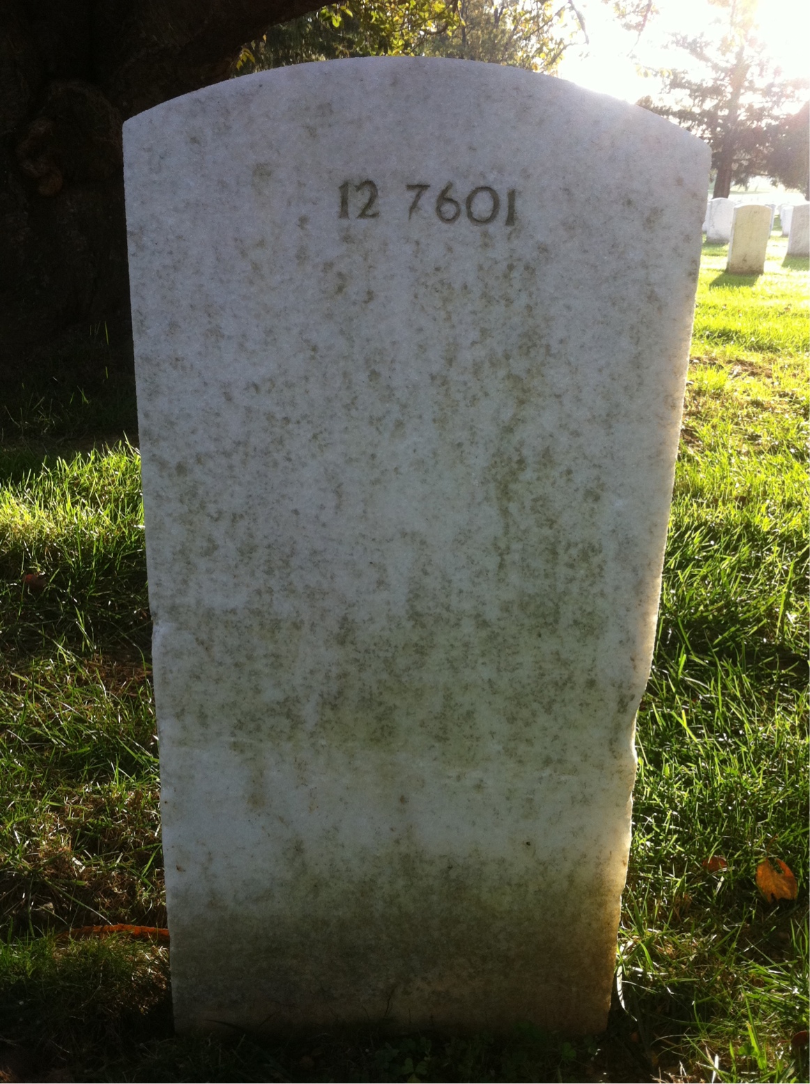 Back of headstone — Barney Aiken