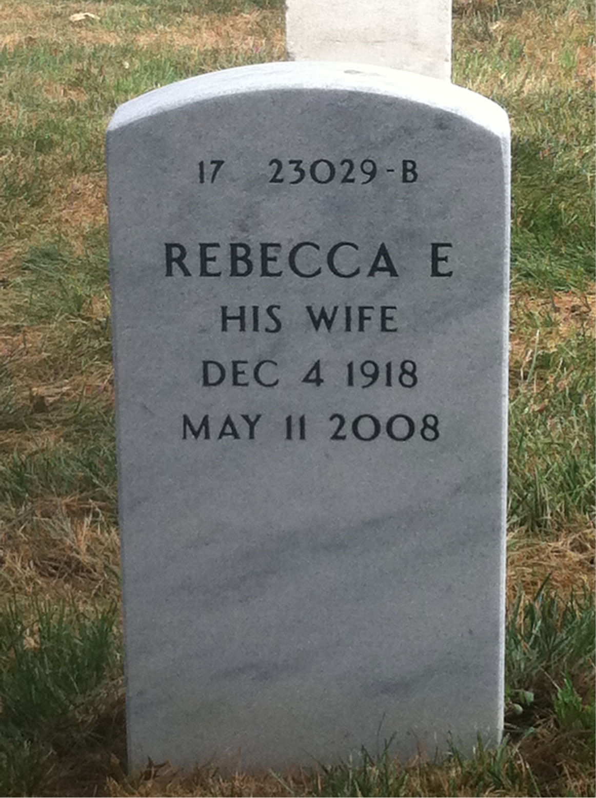 Back of headstone — George Ashley