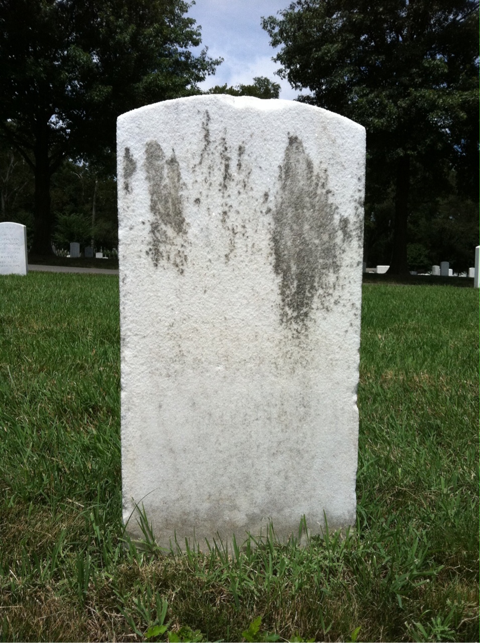 Back of headstone — William Mitchell