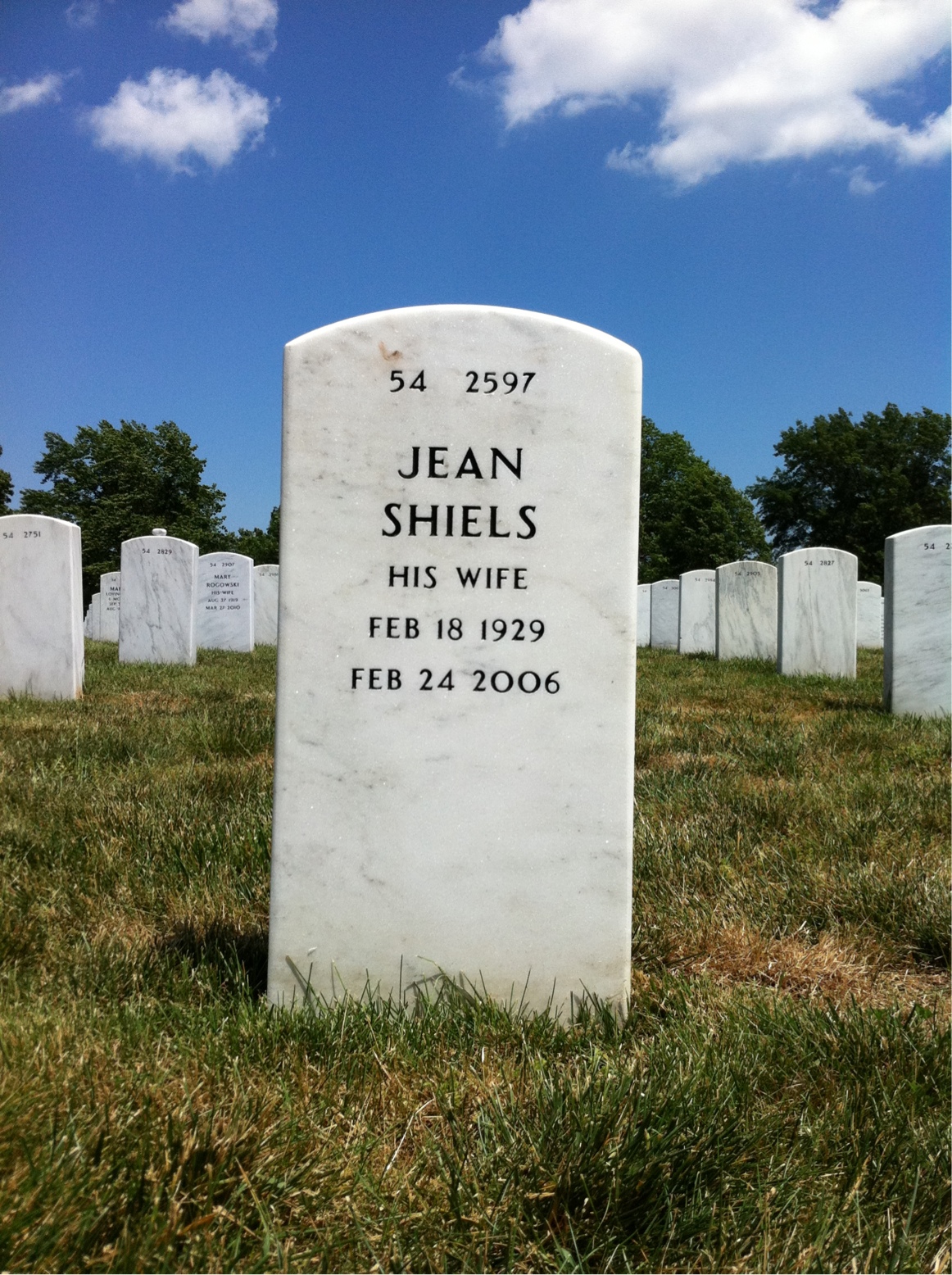Back of headstone — Walter Van Cleave