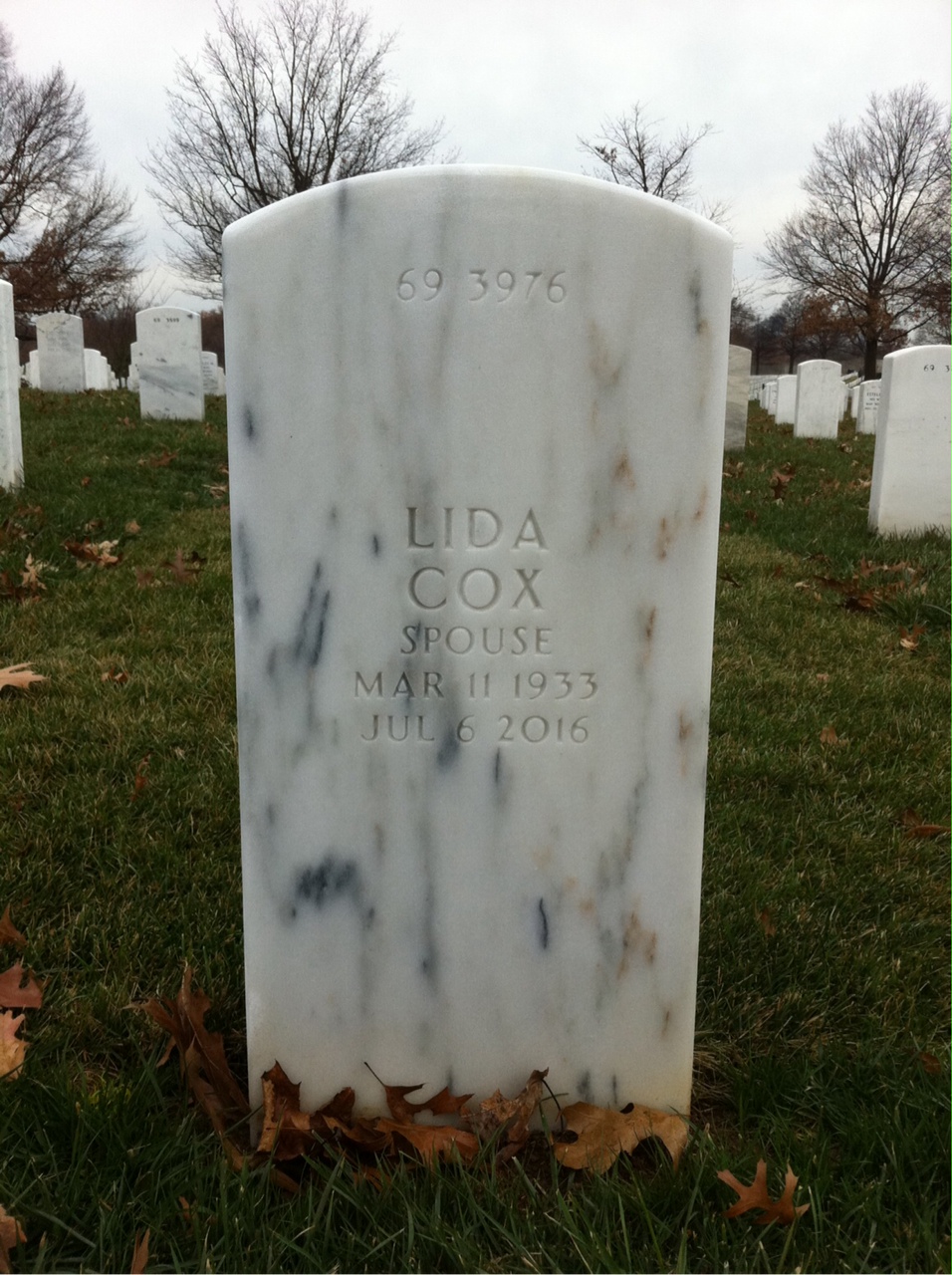 Back of headstone — Fred Minetto
