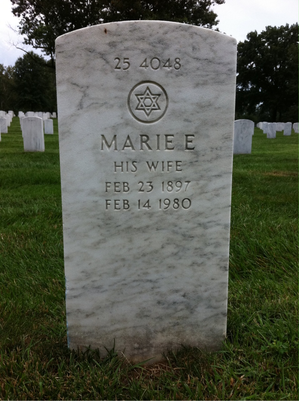 Back of headstone — Marie Collins