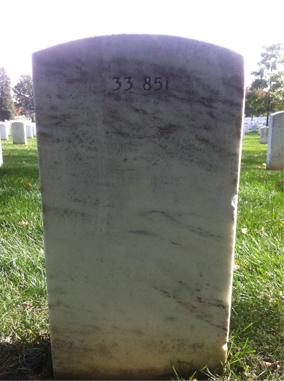 Back of headstone — Frances Anderson