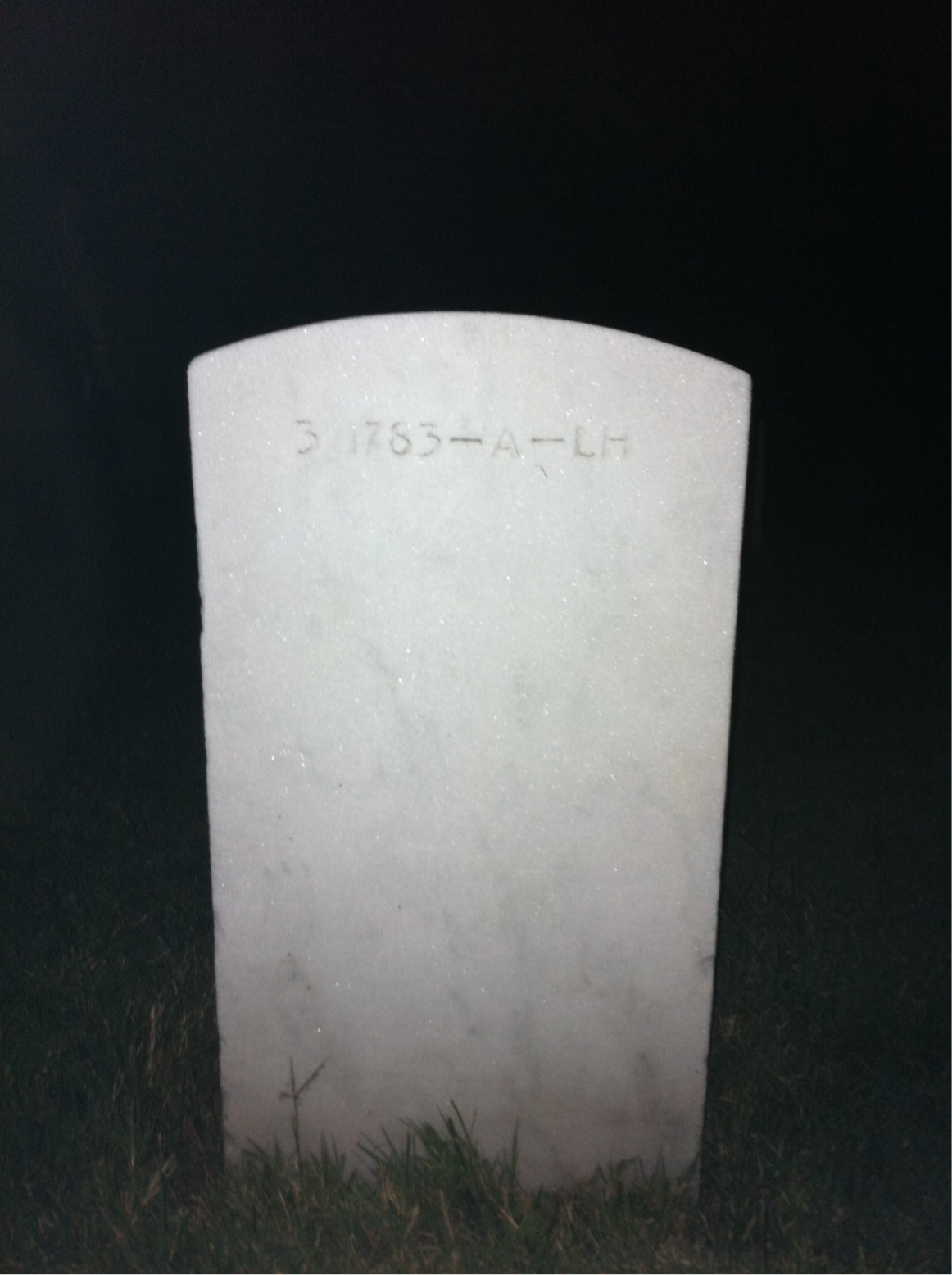 Back of headstone — Maynard Adams