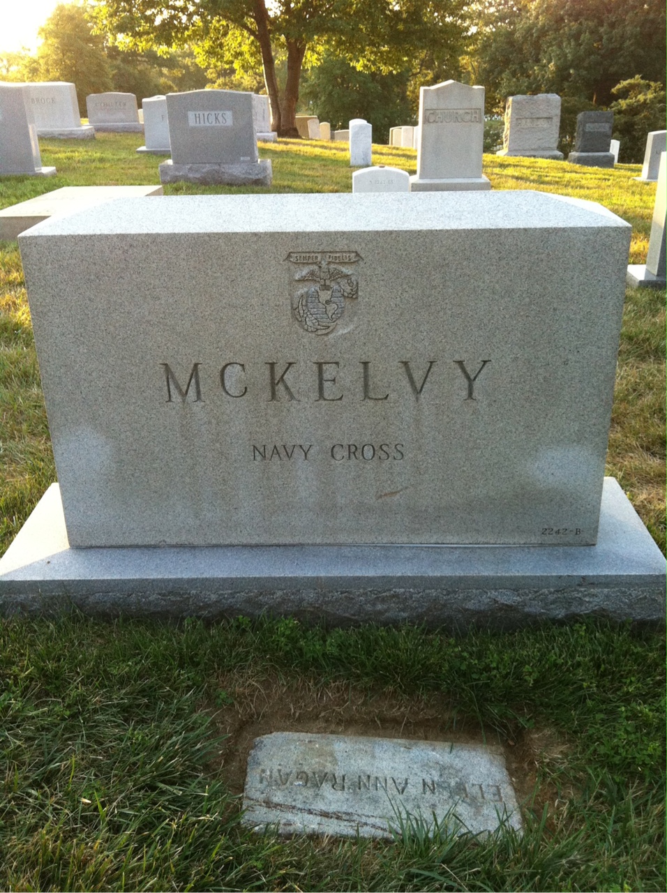 Back of headstone — William Mckelvy