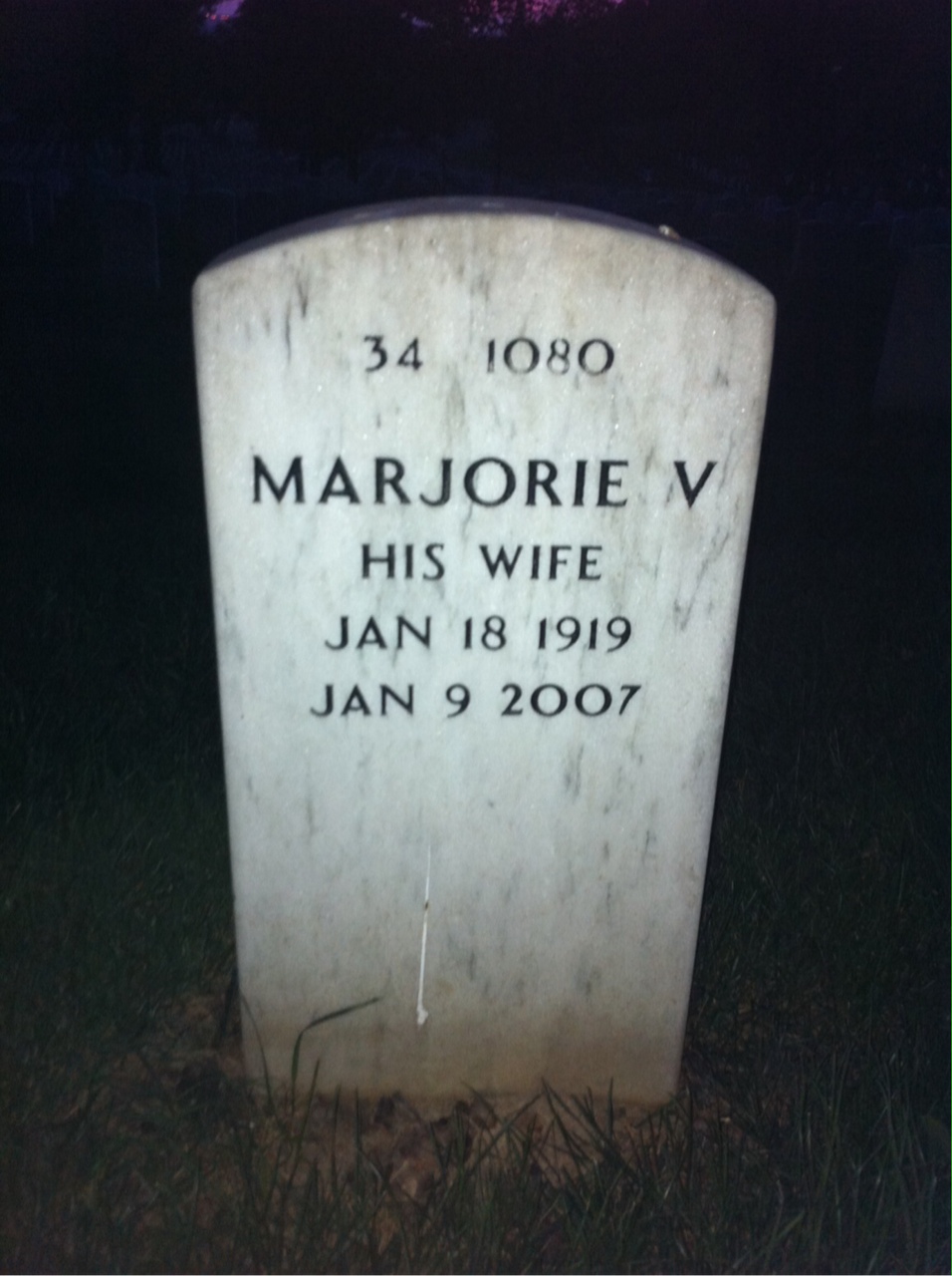 Back of headstone — Frank Andrews