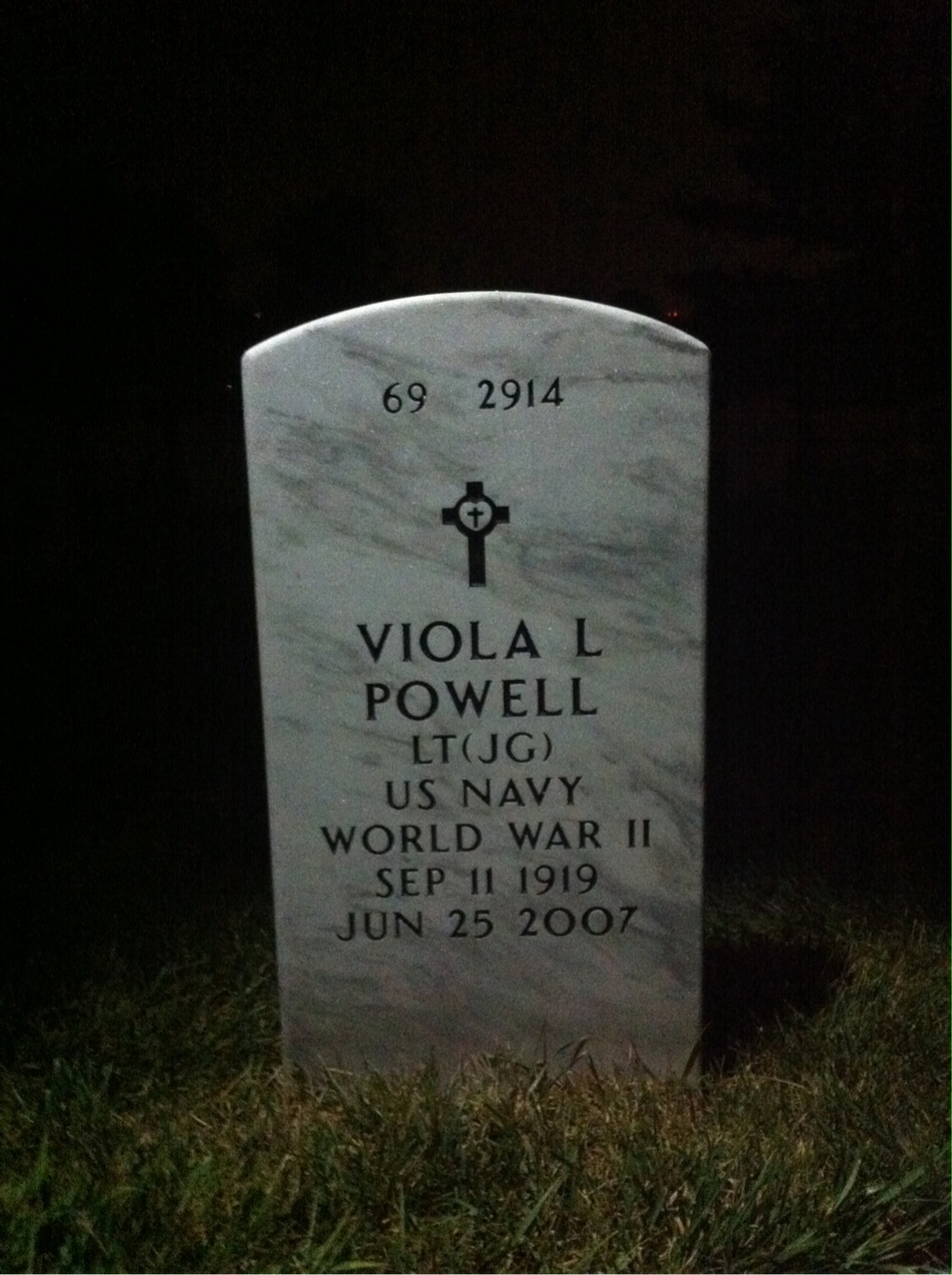 Back of headstone — Jack Powell