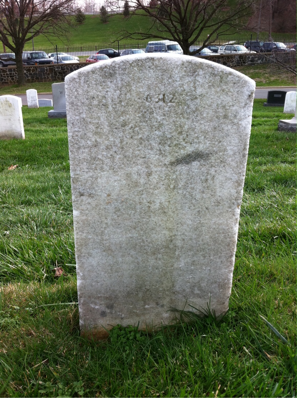 Back of headstone — Albert Alexander