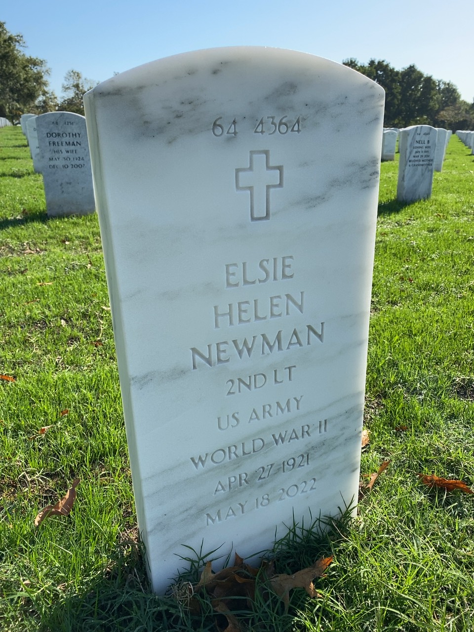 Back of headstone — Howard Newman