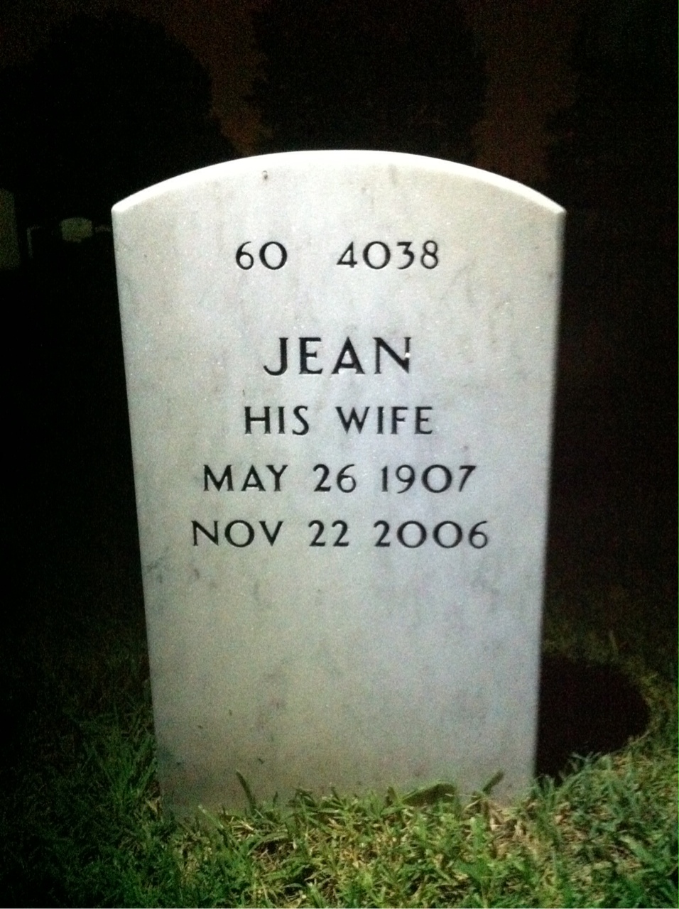 Back of headstone — William Scullion