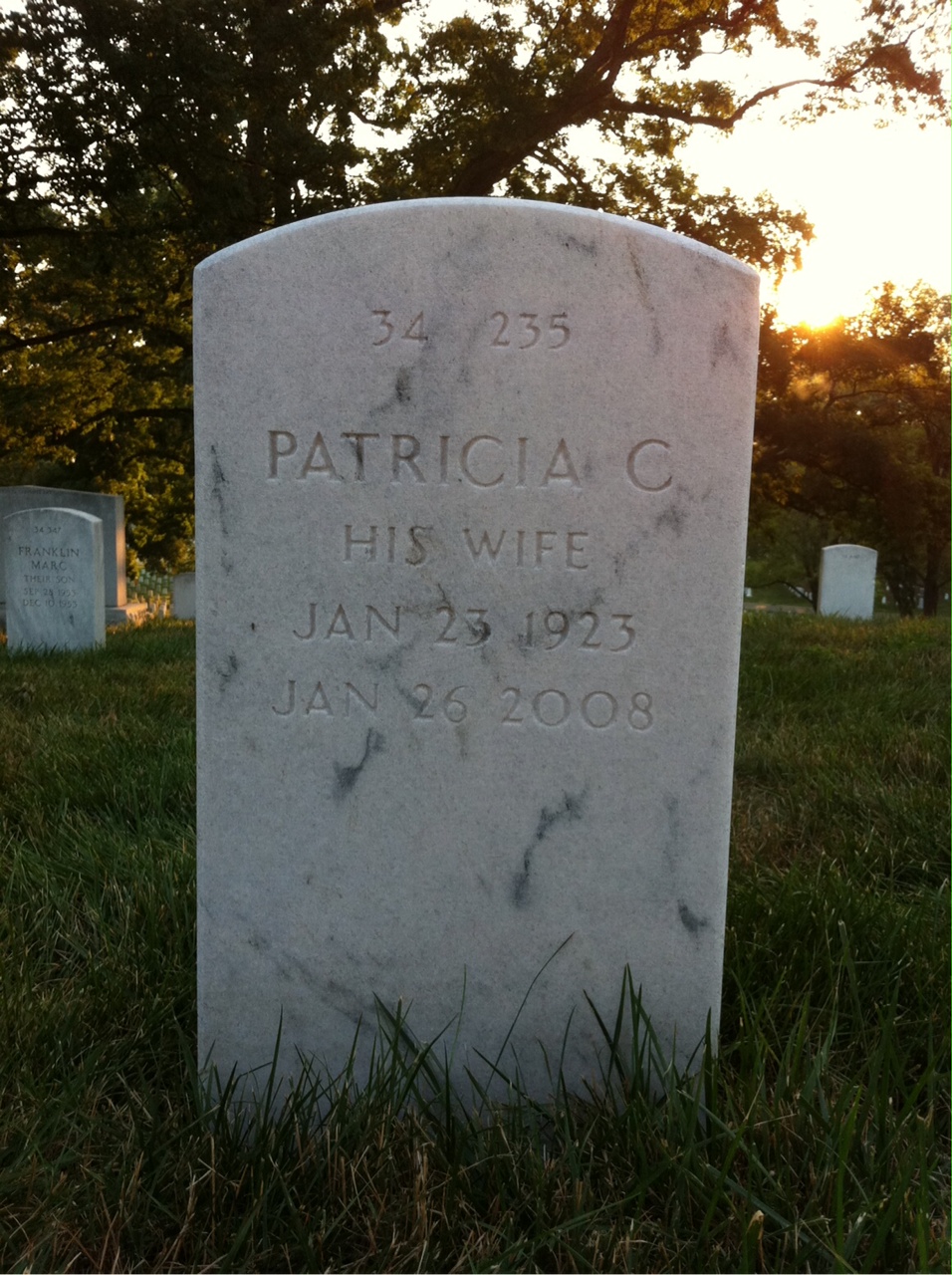 Back of headstone — William Wilson